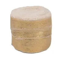 Panglică textil strălucitoare cu margini nefinisate - auriu - 4cm x 5m