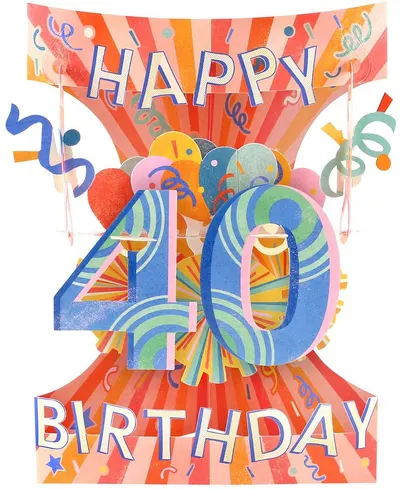 Felicitare 3D Santoro Swing - Happy 40 Birthday