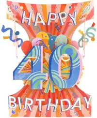 Felicitare 3D Santoro Swing - Happy 40 Birthday