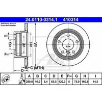 Disc frana ATE 24.0110-0314.1