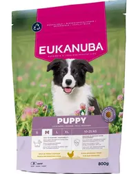 EUKANUBA Puppy Medium Breeds Chicken 800 g hrană căței rase medii, bogată în pui proaspăt