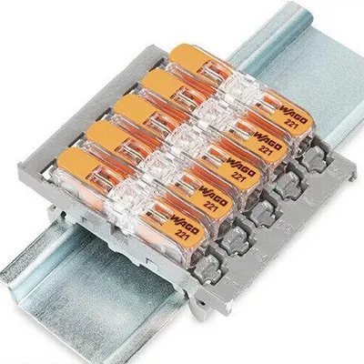 Pachet cu 5 Cleme Liniare WAGO + Suport + Adaptori Sina DIN
