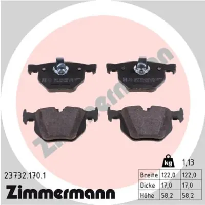 Set placute frana, frana disc ZIMMERMANN 23732.170.1