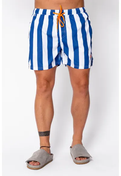 Pantaloni scurti de baie Line Blue/White 22416 - BLUE
