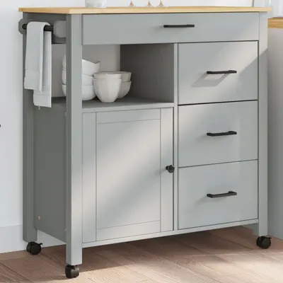 Gossi carucior de bucatarie „monza”, 84x40x90 cm, lemn masiv de pin