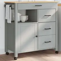 Gossi carucior de bucatarie „monza”, 84x40x90 cm, lemn masiv de pin