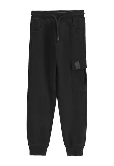 Pantaloni sport baieti - bumbac - negru