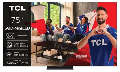 Televizor smart TCL - 75C8L, 75'', SQD-Mini LED, 4K, 144 Hz, negru