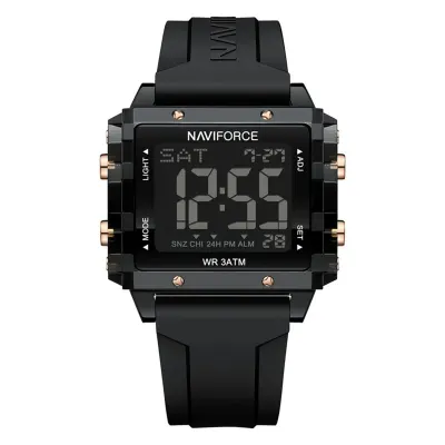 Ceas Dama Naviforce 7101 Negru - Digital Sport Casual, Afișaj LED, Rezistent la Apă 3ATM
