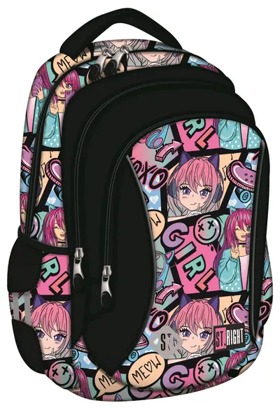 Ghiozdan școlar St. Right Manga Girl - 3 compartimente