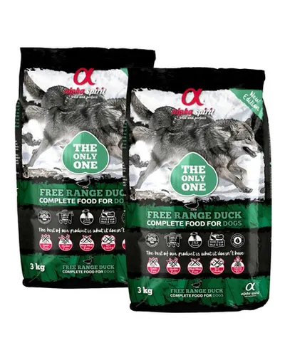 ALPHA SPIRIT Free range hrană câini cu rață 2x3 kg