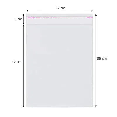 Pungi cu clapetă adezivă - lungimi între 2 și 40cm (set 1000 buc) - 22x35cm