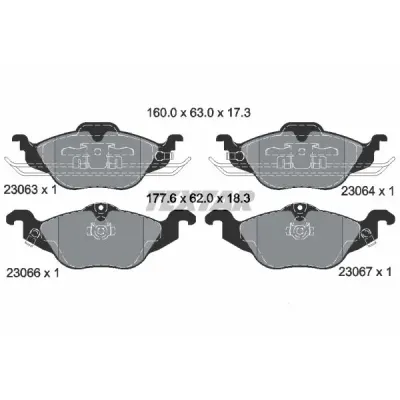 Set placute frana, frana disc TEXTAR 2306302