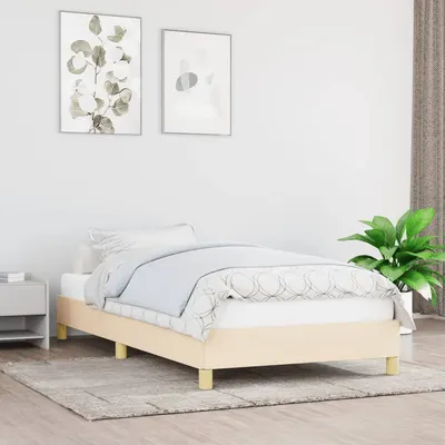 vidaXL Cadru de pat fără saltea cremă 80x200 cm țesătură