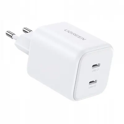 Incarcator Retea UGREEN X526 (65154), 45W, 3A, 2 x USB-C, Alb