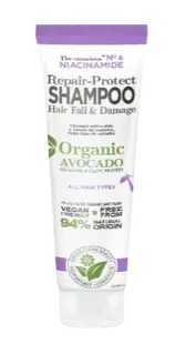 Sampon reparator contra caderii parului cu Niacinamida si Avocado Organic, 225ml, The conscious