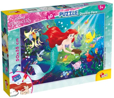 Puzzle cu două fețe Lisciani de colorat din 60 piese - Ariel