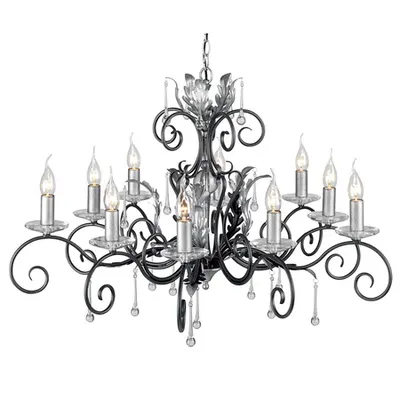 Corp de iluminat suspendat, lustra Amarilli 10 Light Chandelier – Black/Silver