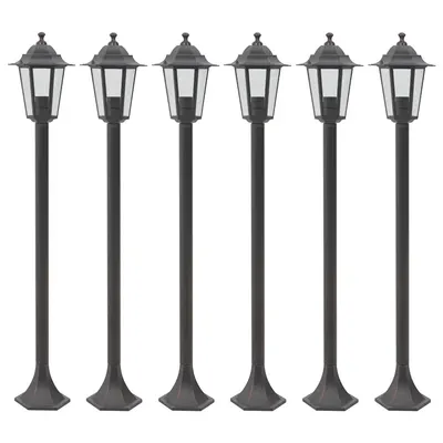 vidaXL Stâlp iluminare grădină, 6 buc., bronz, 110 cm, aluminiu, E27