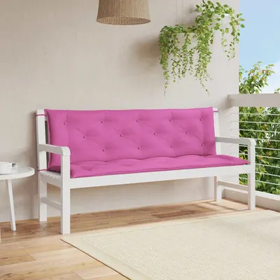 vidaXL Perne bancă de grădină, 2 buc., roz, 150x50x7 cm, textil