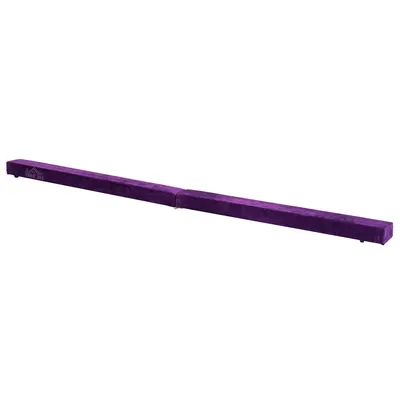 Homcom Trave da Ginnastica per Allenamento Imbottita in Legno, Viola, 210x10x6.5cm