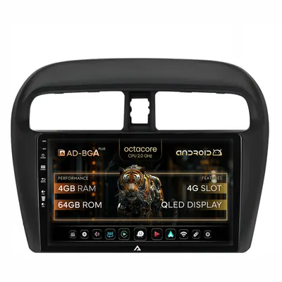 Navigatie Mitsubishi Space Star Mirage Attrage, Android, A-Octacore 4GB RAM + 64GB ROM, 9 Inch - AD-BGA9004+AD-BGRKIT267V3