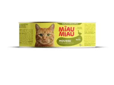 Conserva pentru pisici Miau Miau Mousse cu rata 80 gr