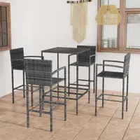 Gossi set mobilier bar de gradina, 5 piese, gri, poliratan