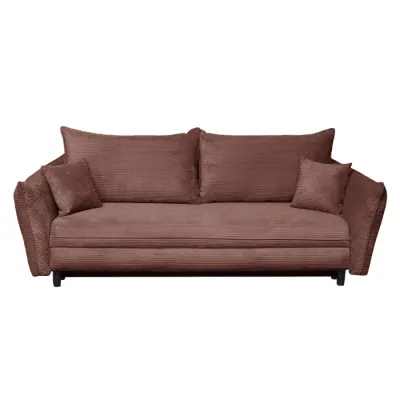 Canapea CAMILLE extensibila, 3 locuri, cu arcuri si lada depozitare, caramiziu, 238x115x95 cm