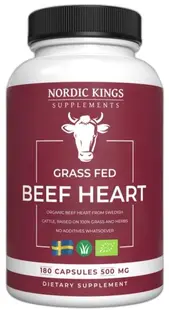 Inimă de vită hrănită cu iarbă, 180 capsule, Nordic Kings
