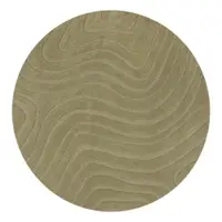 Covor kaki țesut manual rotund din lână ø 160 cm Mesmerise Sage – Flair Rugs