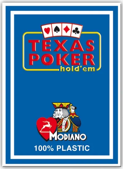 Carti de poker din plastic Texas Poker - Spate albastru