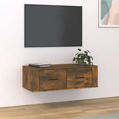 vidaXL Dulap TV suspendat, stejar fumuriu, 80x36x25 cm, lemn compozit