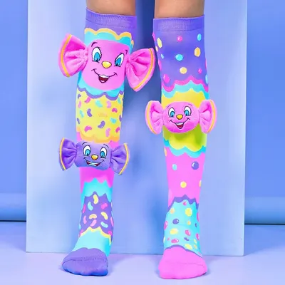 Șosete lungi colorate Madmia pentru fete Jolly lolly 3-5 ani
