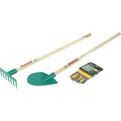 Set scule de jucarie gradina copii, lopata, grebla si manusi, BOSCH, Klein 2712