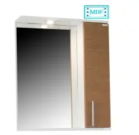 Dulap baie suspendat seria 020 cu oglinda, front MDF, montat, stejar, 60x71 cm