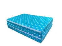 Saltea pliabila din spuma poliuretanica 120x60x5 cm Blue with White Stars