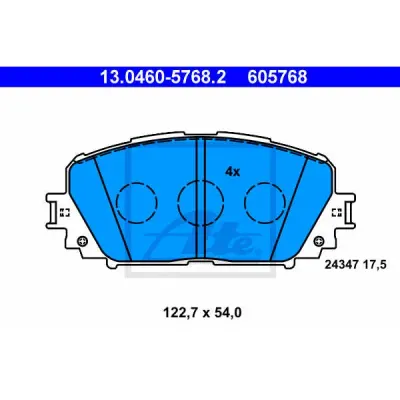 Set placute frana, frana disc ATE 13.0460-5768.2