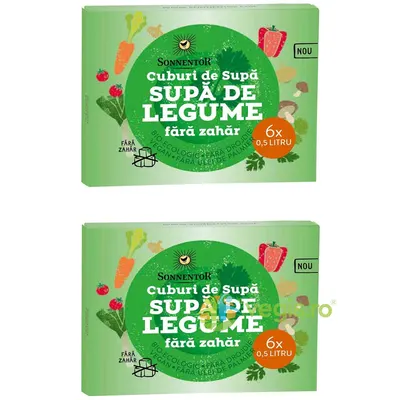 Pachet Cub de Supa cu Legume fara Zahar Ecologic/Bio 6 cuburi + 6 cuburi