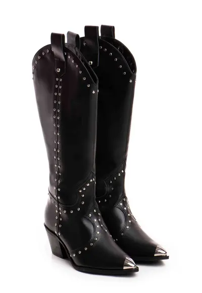 Ciocate Empire Piele Neteda Neagra cu Accesorii Argintii