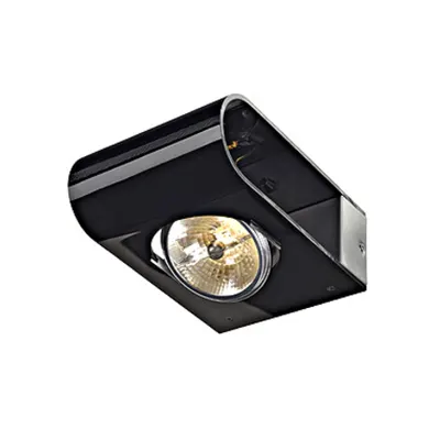 RETROSIX WALL QRB, wall lamp alu-brushed, black, max. 50W
