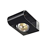 RETROSIX WALL QRB, wall lamp alu-brushed, black, max. 50W