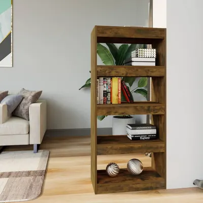 vidaXL Bibliotecă/Separator stejar afumat 60x30x135 cm, lemn prelucrat