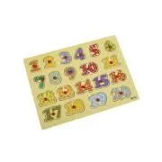 Puzzle lemn educativ - Invata Numere 1-20, 20 piese, 3+ ani, CNX, ZKB013