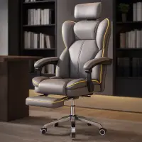 Scaun Birou Ergonomic cu Spatar Inalt si Suport Lombar, 360°, Gri - Default Title