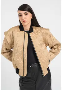 Jacheta bomber cu maneci detasabile - Bej