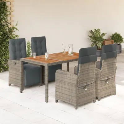 Gossi set mobilier de gradina cu perne, 5 piese, gri, poliratan
