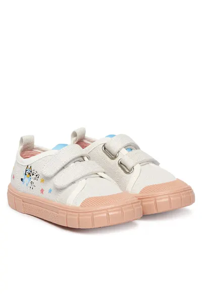 Pantofi copii - material textil - alb - sistem inchidere Velcro