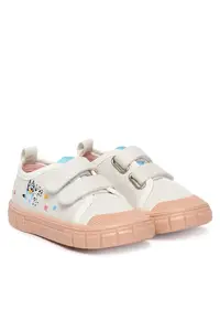 Pantofi copii - material textil - alb - sistem inchidere Velcro -