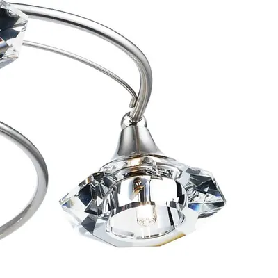 Plafoniera Luther 6 Light Semi Flush Satin Chrome Crystal